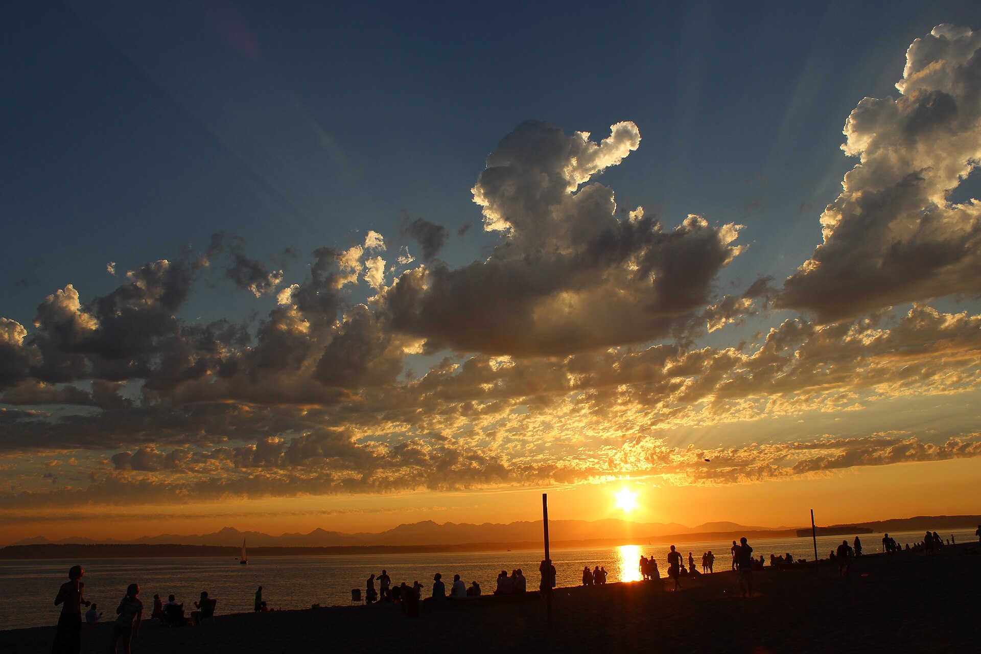 Sunset over Puget Sound from Golden Gardens Park in Ballard