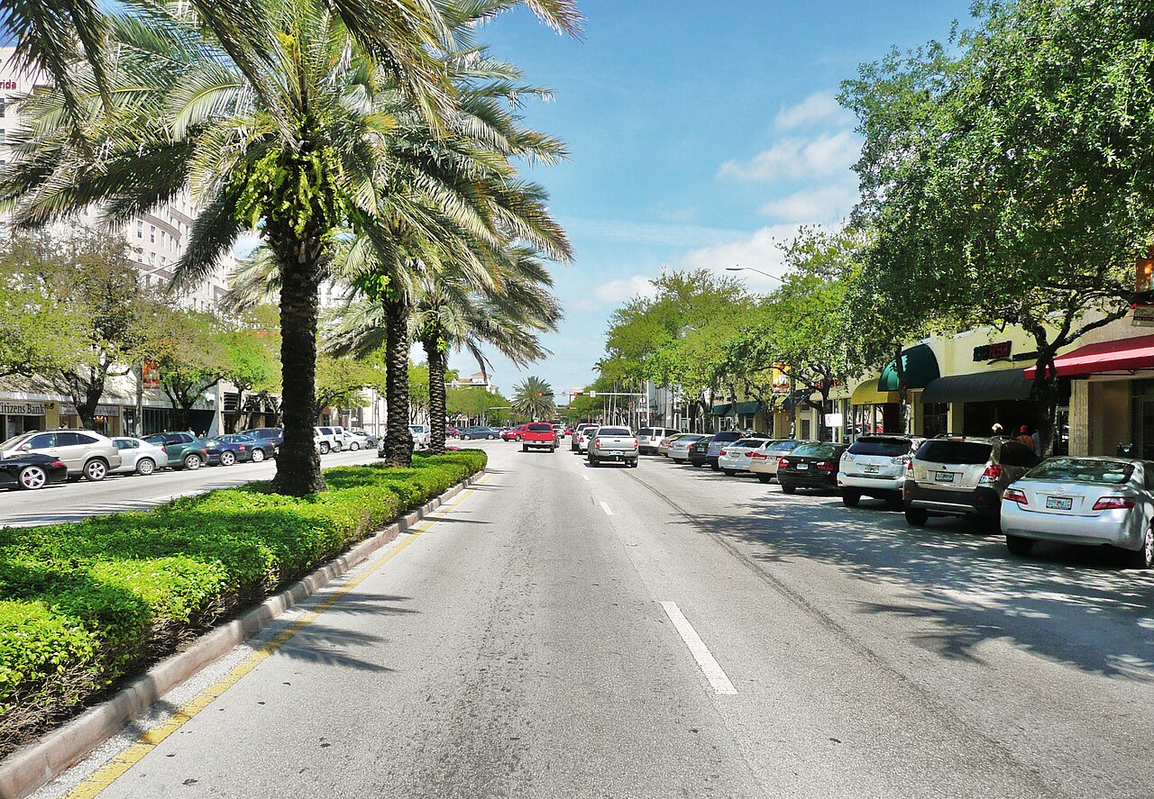 Miracle Mile in downtown Coral Gables, Florida