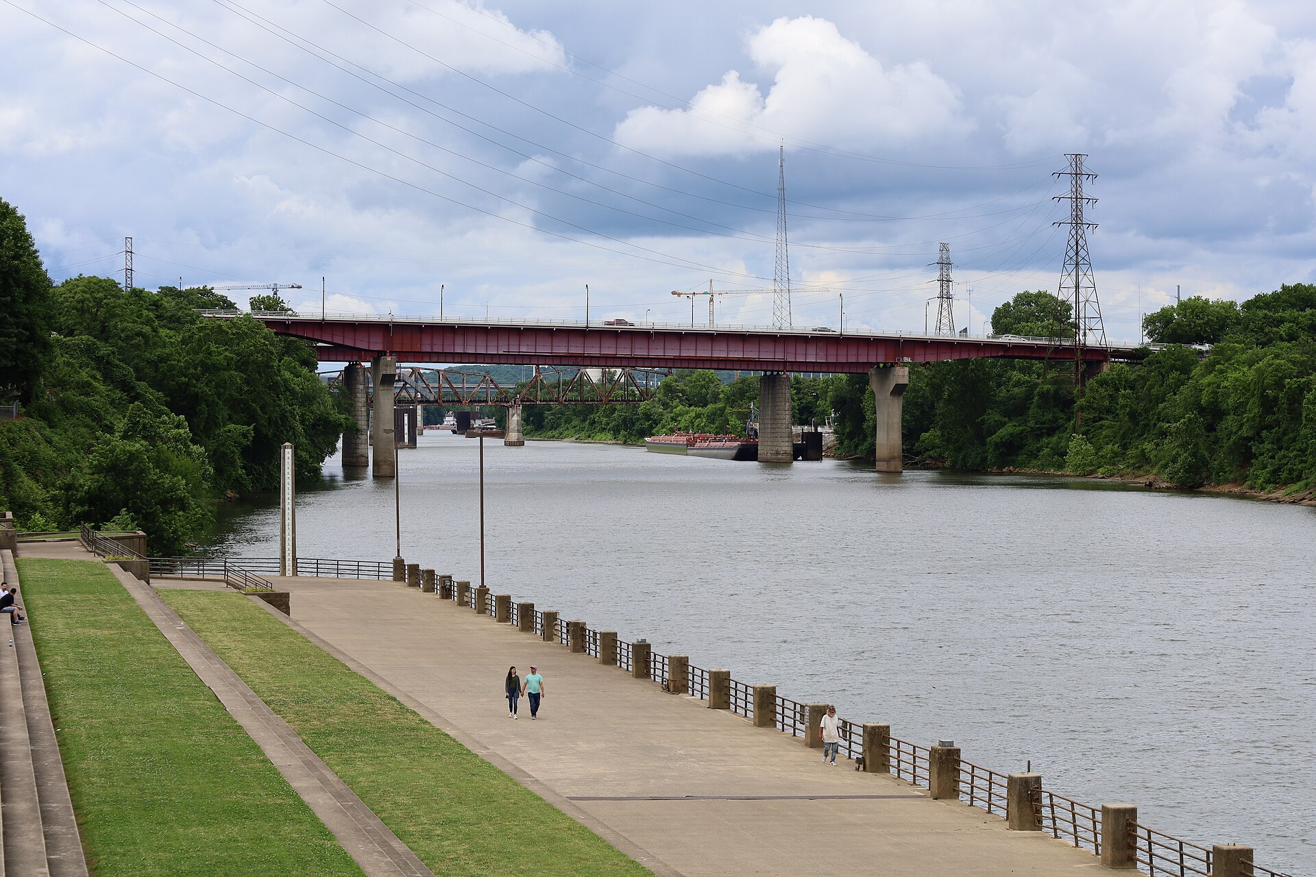 The Woodland Street Bridge over the Cumberland River, seen from the East Nashville riverfront