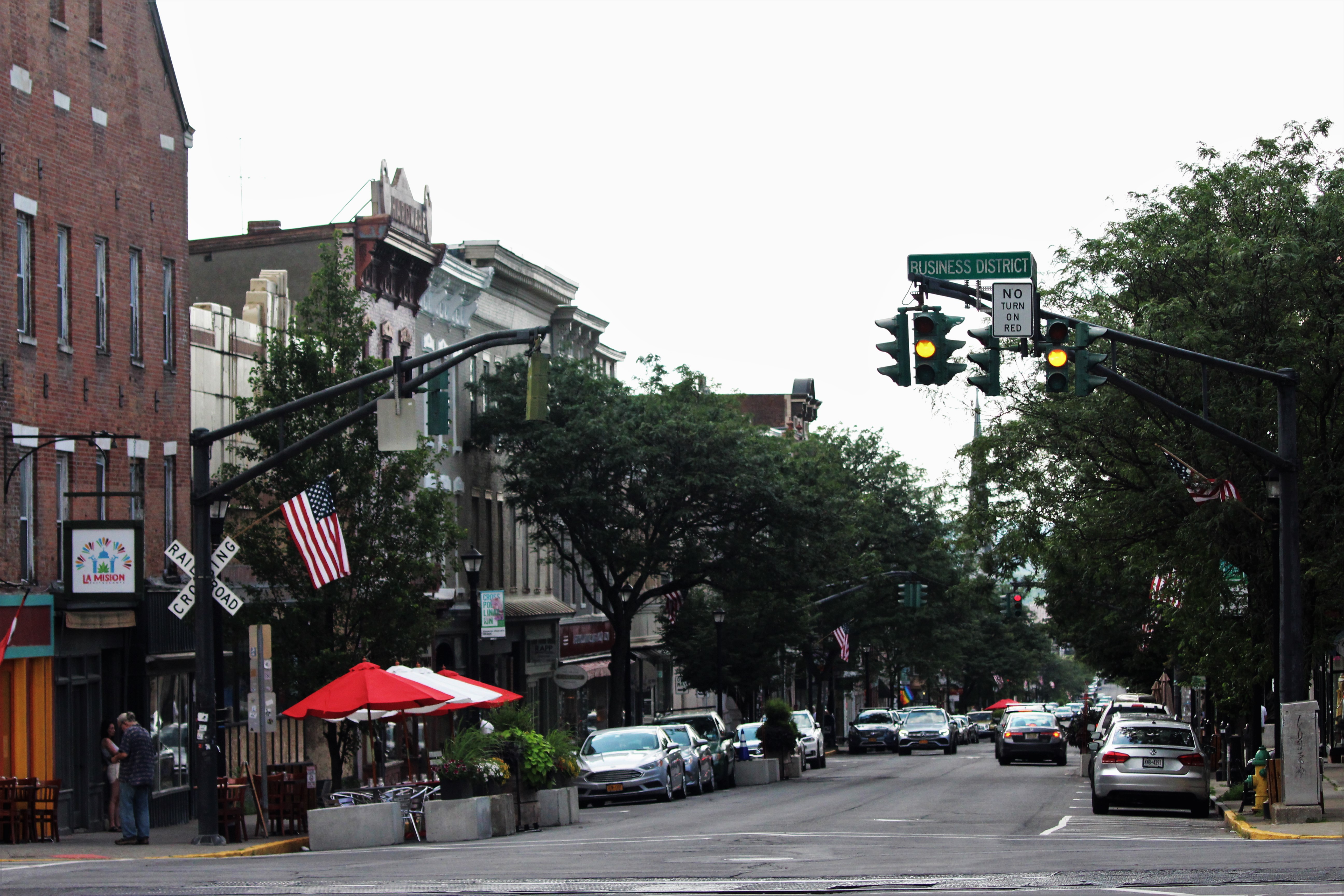Columbia Street near 7th Street Park in Hudson, New York